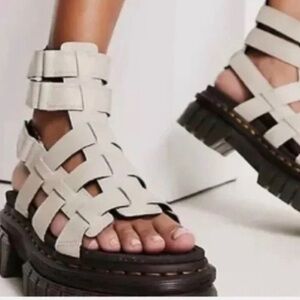 NEW Doc Dr Martens Cobblestone Gray Ricki Gladiator Sandals 7